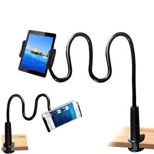 Stands Muur Tablet Standhouder Clip Voor iPad Pro 11 10.5 9.7 10.2 Xiaomi Samsung iPhone Telefoon Lui Flexibele Lange arm Zwanenhals Beugel