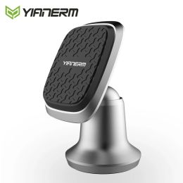 Stands Yianerm Metal Magnetic Phone Support dans la voiture Magnet Stand pour le téléphone dans la voiture 3M Sticky Dashboard Mount pour iPhone Samsung Xiaomi