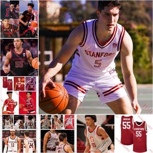 Stanford Cardinal Basketball Jersey 11 Ryan Agarwal 5 Michael O'Connell 23 Brandon Angel Spencer Jones James Keefe Jarvis Moss Coutume Cousée Stanford Jerseys
