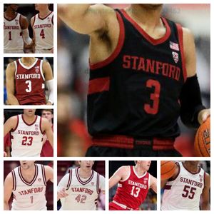 Stanford Cardinal basketbalshirt NCAA gestikte jersey Elk naamnummer Heren Dames Jeugd Geborduurd Andrej Stojakovic Cameron Grant Brandon Angel Jared Bynum