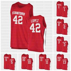 Stanford Cardinal NCAA College Basketball 2020-21 Jersey 1 Daejon Davis 2 Bryce Wills 3 Ziaire Williams O'Connell Murrell Delaire Da Silva