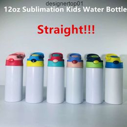 Stanleness 12oz sublimation Straight Sippy Cups Kids Kids Water Bottle With Flip on the Top Innewless Steel Baby Babine