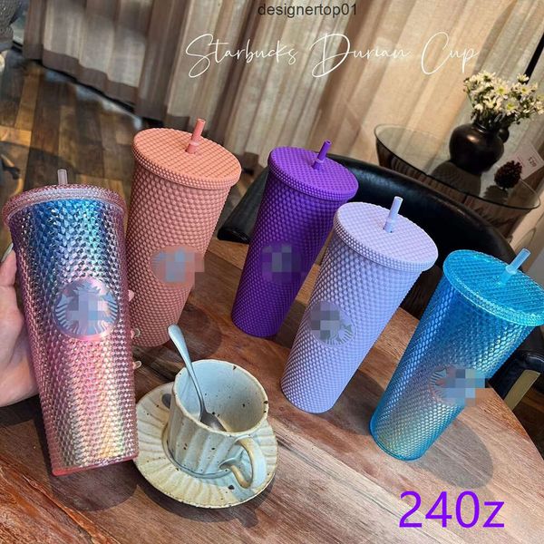 Stanleness 2023 Starbucks 24oz710 ml de tasses en plastique Tubler réutilisables à boire à baisse plate pilier de pilier de couvercle de paille de paille Mug le nouveau produit chaud pour l'usine D A2V2