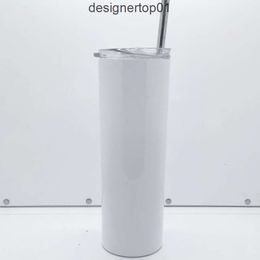 Stanleliness goedkoopste 20oz sublimatie Skinny Tumbler blanco rechte koffie mok Diy roestvrijstalen waterfles met dekselrietjes mqea