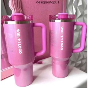 Stanleliness DHL Starbucks Winter Pink 40oz 11 met H20 roestvrijstalen tumblers Cups met siliconengreeplid en stro valentijnen autokokken geïsoleerd water bot 7tl7