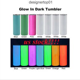 Stanleliness Local WarehousesUsubrimation Glow in the Dark Tumbler 20 oz en blanco flaco Tumblers con pintura luminosa Magia de acero de acero T Modr