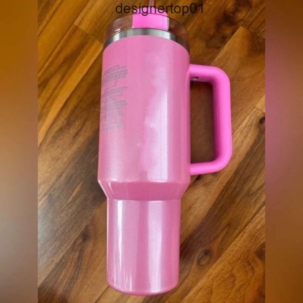 Stanleliness The Quencher H20 40OZ Tazas Holiday Red Tumblers Aislados Copas de acero inoxidable Coffee Tumbler Starbacks Cosmo Pink Sparkle Black Chroma Bugs B 9WIR