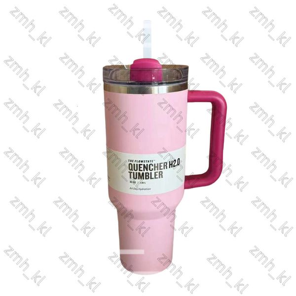 Stanleys tasse nouvelle extinction H2.0 40oz en acier inoxydable gobelets tasses avec couvercle de poignée en silicone et paille de 2e génération tasses de voiture à vide