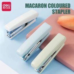 Stapler Deli Stapler Macaroon Small Portable Stapleraising Design de grande capacité robuste et durable 10 # Stapler Office Stationnery