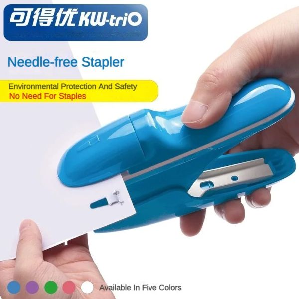 Stapler Mini Safe Stapler sin grapas Greás Free Staplless 8 Hojas para suministros de oficina de la escuela de negocios de encuadernación en papel estacionarios