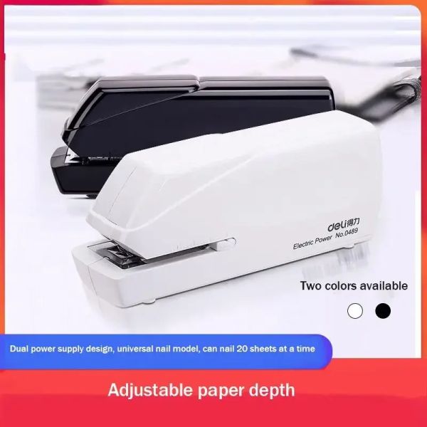 Stapler New Electric Stapler Book Book Eggor Cartoon Set Office Normal Supplies Papeterie 20 Feuilles École Paper Geometric Office Stapler