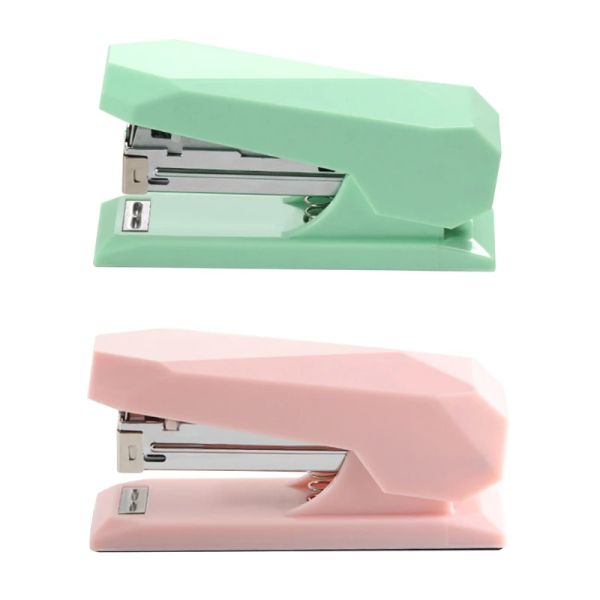 Notebook de Stapler Stapler Diamond Shape Office Lindo Bastón de desecho de desecho de desecho Desktop Libro inoxidable Alcantarillado linda cubierta de rosa