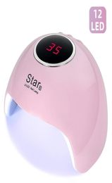 STAR 6 Lámpara de uñas UV de la secadora de uñas para manicura gel de secado en seco esmalte de hielo 12 sensor de auto led 30s 60s 90s Art Tools 2201131221624