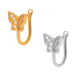 Ster clip op neusring diamant koper niet-piercing lichaamssieraden faux vlinder neusclips voor vrouwen en meisjes