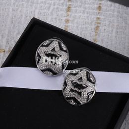 Star Diamond Stud Luxe oorbel mode-sieraden Eenvoudige zwarte oorbel met boxset