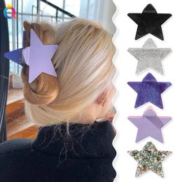 Star Hair Clips Acetaat Lint Haar Klauw Clips Grote klauwclip Leuke klauwen Kawaii Haaraccessoires voor meisjes 1917