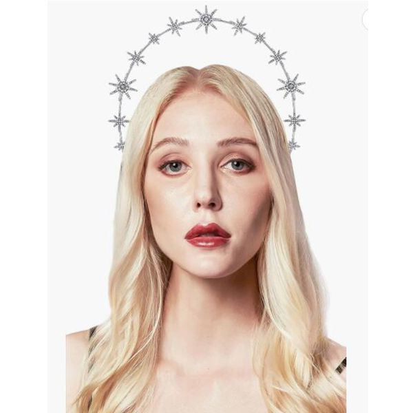 Star Halo Crown Goddess Halo Crown Star Moon Crown and Tiara for Women Boho Wedding Headpiece