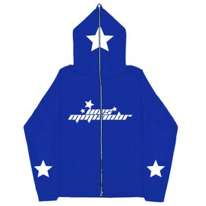 Star Ins High Street Y2K Unisexe Intérieur Polaire Sweat À Capuche Fulll Face Zipper Lâche Surdimensionné Hommes Femmes Streetwear 231229