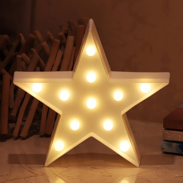 Lampe LED en forme d'étoile, décoration de salle, veilleuse à piles, Table pour enfants