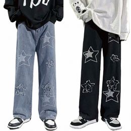 Star Heren Jeans Baggy Koreaanse Wijde Pijpen Gescheurde Denim Broek Hip Hop Streetwear Vintage Jaren 2000 Losse Broek Gescheurde Y2K Jeans Voor Mannen n4CA #