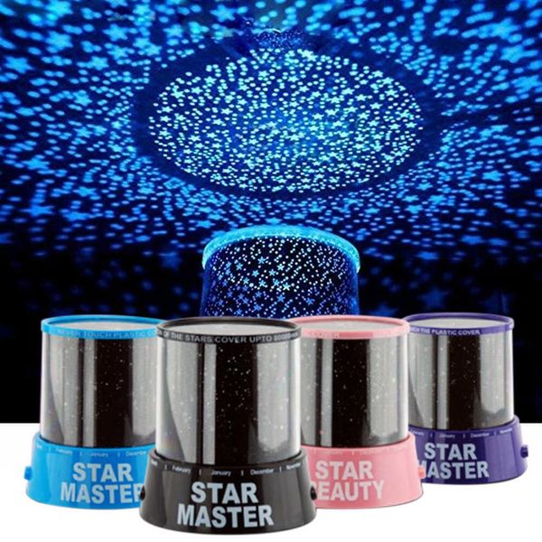 Star Moon Master Proiettore Lampada Luci Camera da letto per bambini Luce notturna a LED Batteria USB alimentata Novità Lampada stellata Tavolo regalo per bambini246t