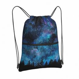 Noche de estrellas en el bosque bolsas de cordón mochilas mochilas escolares para hombres para hombres pescación pescando bols de almuerzo shops shoe shop sport m4nt#