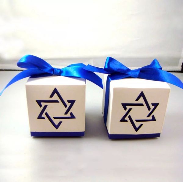 Étoile de David boîtes à faveurs faveur de mariage support de douche de bébé décor de Table de fête paquet doux avec des rubans