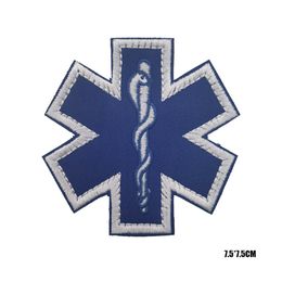 Star of Life geborduurde magische patch armband emt paramedic Rescue Fabric Patch militaire patches voor kledinghaak en ringring