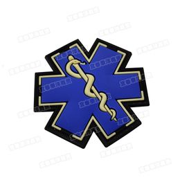 Star of Life Patch Medical Patch EMT Military Patches Tactical Morale PVC USA Badges Army Badges Rubber Hook pour veste chapeau de sac