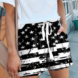 Pantalones cortos con estampado de estrellas 4 de julio Casual Trump verano transpirable secado rápido Cool ropa de calle para mujer Pantalones Cortos 2023 P230606
