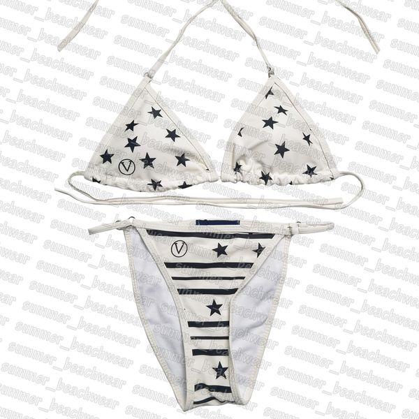 Star Imprimé Maillots De Bain Femmes Split Maillot De Bain Style Décontracté Maillot De Bain Deux Pièces Ensemble Bikinis Ensemble