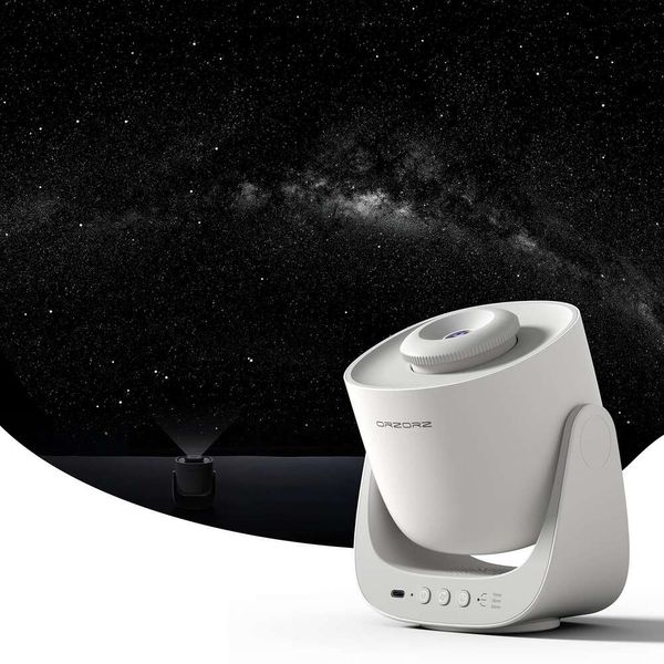Projecteur Star, Orzorz Galaxy Night Light, projecteur de la planétarium à domicile avec batterie rechargeable, décoration de salon Skylight, vraie nébuleuse, planète
