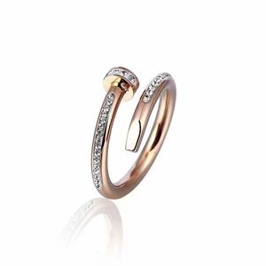 sterring man designer ring Luxe Designer Ring dunne nagelring topkwaliteit diamanten ring voor vrouw man Galvaniseren 18k Classic Premium Rose Gold