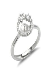 Star Ring -instellingen 925 Sterling Silver BLANKS Cubic Zirconia Ring Semi Montage voor Pearl 5 Pieces1366154