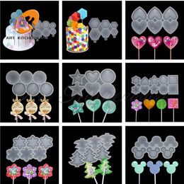 Star/Round/Heart Lollipop Silicone Mold Diy Chocolate Candy Cake Molds for Birthday Cake Decorating Tools Baking Accessoires