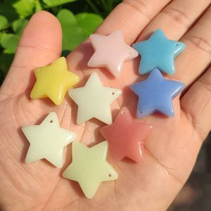 Abalorios de piedras luminosas en forma de estrella, colgante curativo de chakras fluorescente que brilla en la oscuridad para collar, accesorios de joyería