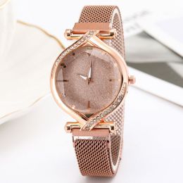 Star Simple Tempérament Montre Femme Boucle Maganétique Maille Ceinture Femme Montres Mode Tendance Quartz Montres Multicolore Opti281L