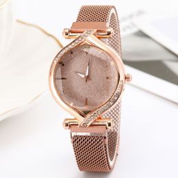 Star Simple Tempérament Montre Femme Boucle Maganétique Maille Ceinture Femme Montres Mode Tendance Quartz Montres Multicolore Opti217K