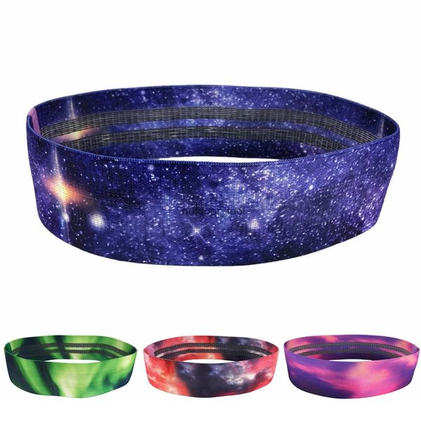 Star Sky Pattern Bandes de résistance Fitness Caoutchouc Sport Boucles de gomme Yoga Gym Corde de traction Exercices Bandes élastiques Équipement d'entraînement