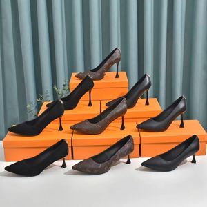 Star Style merkschoenen voor vrouwen pomp sandalen bodempompen kleding schoenen luxe ontwerper hoge hak schoenen sexy feest puntige teen trouwschoenen bloem 1v 6.8.10 cm 5..5 01