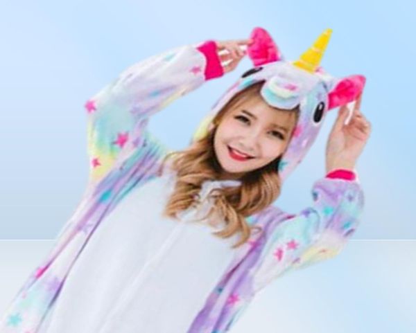 Star Unicorn Costume Women039s Onesies Pajamas Kigurumi Sobreuit Hoodies Adultos Halloween Disfraces8597264