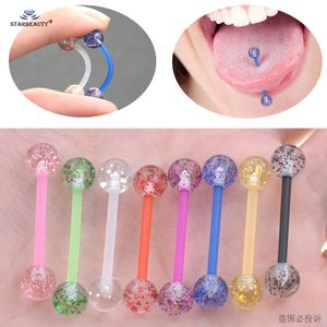 StarBeauty 8pcslot Soft Acrylic Barbell Sexy Tongue Piercing Anneaux de poudre de poudre Poudre