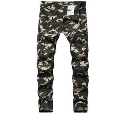 Starbrand Camoflage Jeans para hombre Ejército Verde Hombres Pantalones de mezclilla Pantalones pitillo con cremallera Casual Pantalones diarios 1208527