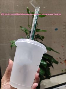 16OZPlastic Tumbler réutilisable clair potable tasse à fond plat pilier forme couvercle tasse de paille DHL livraison rapide