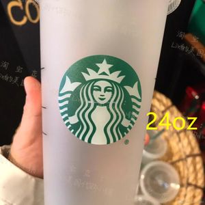 Patroonaanpassing 24oz plastic mokken Tumbler Herbruikbaar Helder Drinken Platte bodem Pijlervorm Deksel Strobekers mok Het nieuwe hete product voor directe verkoop in de fabriek 02