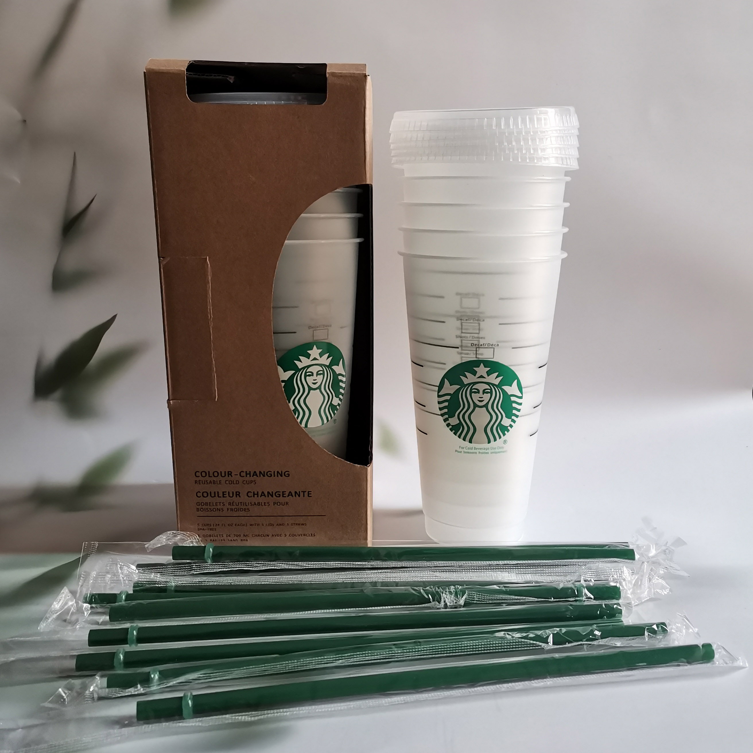 Starbucks 24oz / 710ml plast tumbler återanvändbar klar dricka platt botten kopp pelare form lock halm rånar Bardian