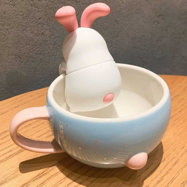 Starbucks mignon lapin thé tasse en verre en relief 270 ml tasse à café en céramique FOZG