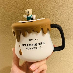 Starbucks Eco - Seizoen Latte Bear Mug Tumbler met silicagel deksel keramische markering koffie melkbeker i0y0