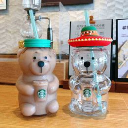 Starbucks Mug Limited Edition Web Celebrity Summer Latin American Bear Lovely Glass Drinking Cup 503ml draagbare FX28