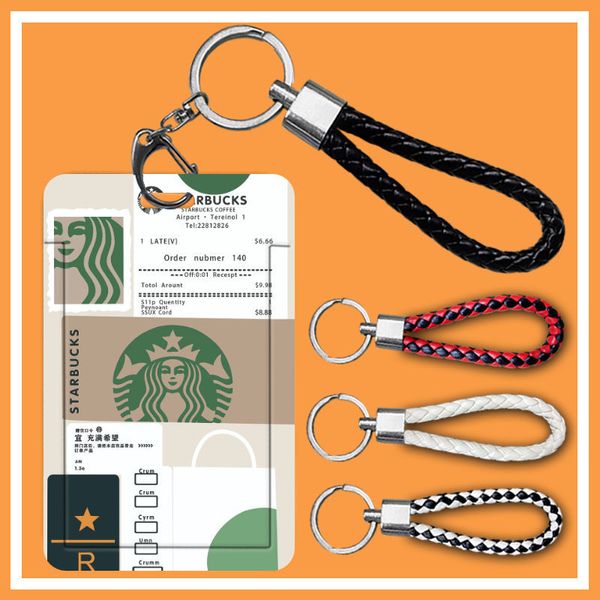 Starbucks Party Favor multifonctionnel simple littérature et œuvre d'art pochette de carte d'identité avec badge de lanière protection des repas du campus étudiant hommes